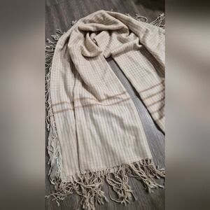 Vintage Malene Birger Cream Textured Scarf
